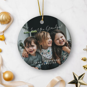 Décoration En Céramique Photo personnalisé 'Je t'aime Papi' avec écriture 