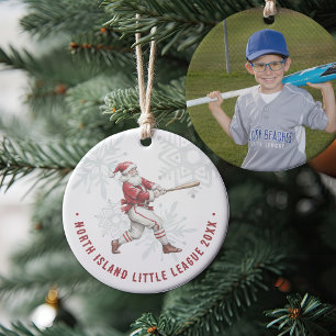 Décoration En Céramique Photo personnalisée de Baseball Père Noël