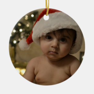 Décoration En Céramique Photo personnalisée de bébé mon premier Noël