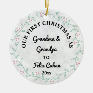 Décoration En Céramique Photo personnalisée Premier Noël en grand-mère et 