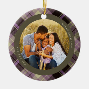 Décoration En Céramique Photo Plaid Violet