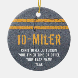 Décoration En Céramique Photo sur Back Running Race 10 Mile 5k Custom