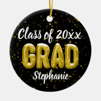 Décoration En Céramique Photo sur Ballons Gold Back Graduation