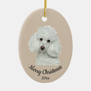 Décoration En Céramique Photo sur mesure de Noël Poodle chien animal de co