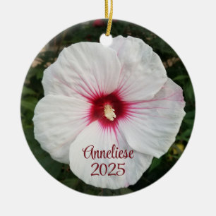 Décoration En Céramique Photographie de fleurs d'Hibiscus blanc