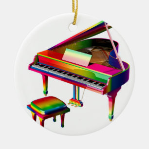 Décoration En Céramique Piano de couleur arc-en-ciel