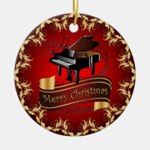 Décoration En Céramique Piano ~ Musical Scroll ~ Merry Christmas ~ * ~ 