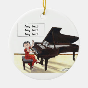 Décoration En Céramique Piano Player - Femme