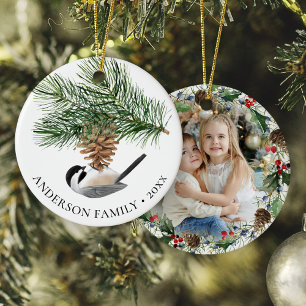Décoration En Céramique Pickadon sur Pine Sprig Noël Photo Wreath