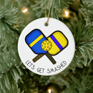 Décoration En Céramique Pickball Pun Noël