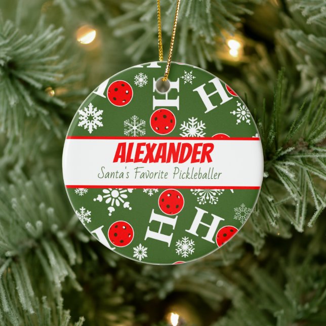 Décoration En Céramique Pickleball personnalisé Noël Ho Ho Ho (Arbre)