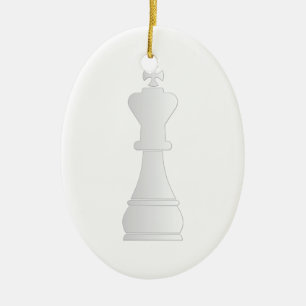 Décoration En Céramique Pièce d'échecs blanche de roi