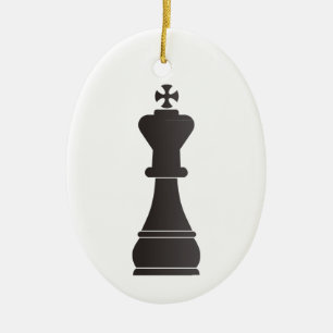Décoration En Céramique Pièce d'échecs noire de roi