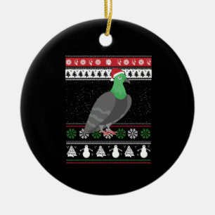 Décoration En Céramique Pigeon - Noël Pigeon laid Noël