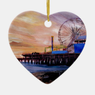 Décoration En Céramique Pilier de Santa Monica au coucher du soleil