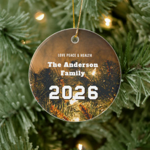 Décoration En Céramique Pine 2025 Le réveillon du Nouvel An personnalisé v