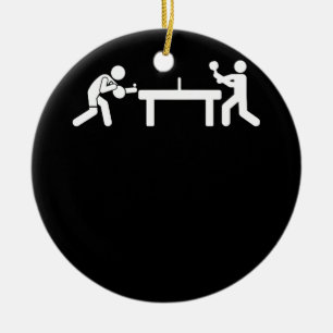 Décoration En Céramique Ping Pong Table Tennis Stick Figures Pingpong