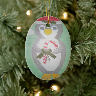 Décoration En Céramique Pingouin de Noël mignon