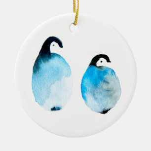 Décoration En Céramique Pingouins mignons aquarelle
