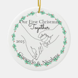 Décoration En Céramique Pinky Promise First Christmas Together