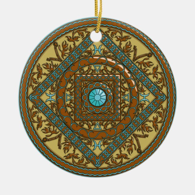 Décoration En Céramique Pisces Mandala (Devant)