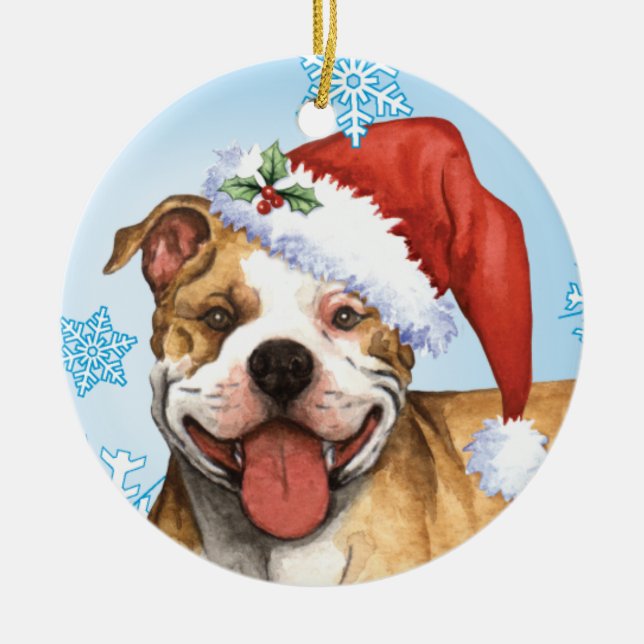 Décoration En Céramique Pitbull Terrier heureux de Howliday (Devant)