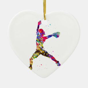 Décoration En Céramique Pitcher du softball de baseball