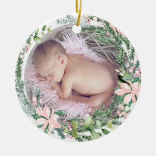 Décoration En Céramique PixDezines première couronne d'hiver de Noël pour