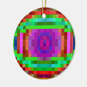 Décoration En Céramique Pixel Art Abstrait mosaïque colorée