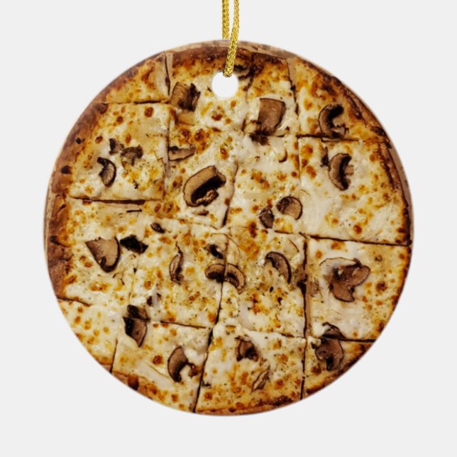 Décoration En Céramique Pizza aux champignons de Noël (Devant)