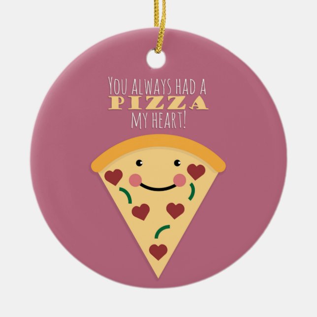 Décoration En Céramique Pizza Mon Coeur (Devant)