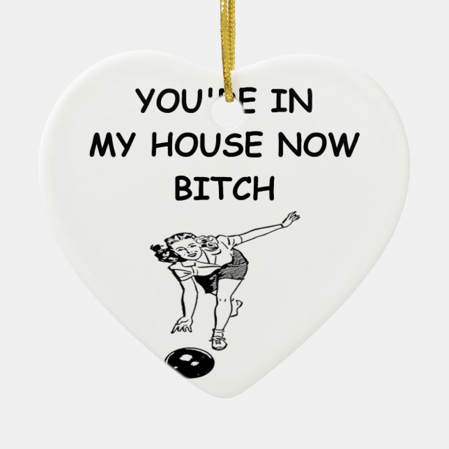 Décoration En Céramique plaisanterie drôle de bowling (Devant)