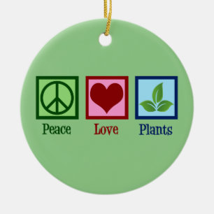 Décoration En Céramique Plante Nursery Peace Love Plante mignon vert