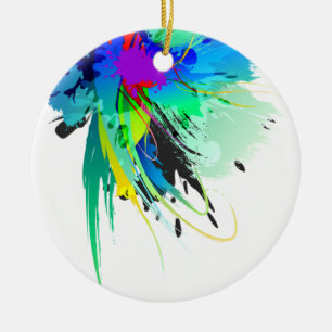 Décoration En Céramique Plaques de peinture Peacock Abstraites