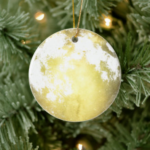 Décoration En Céramique Pleine lune d'or Noël