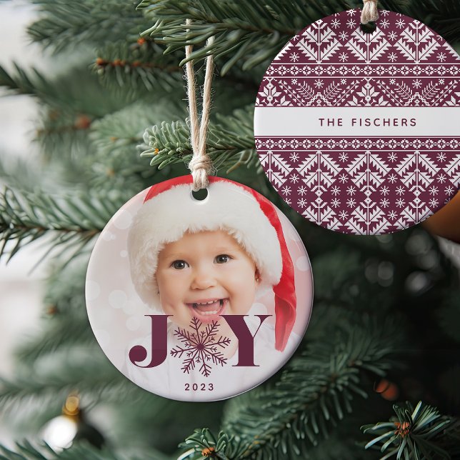 Décoration En Céramique Plum | Festive Joy Holiday Photo (Créateur téléchargé)
