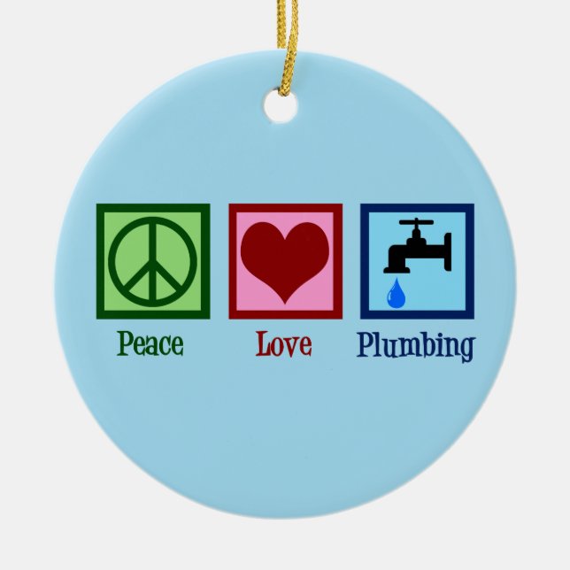 Décoration En Céramique Plumbing Peace Love (Devant)
