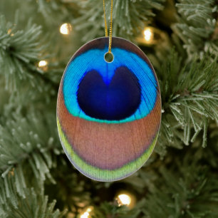 Décoration En Céramique Plume de paon coloré Eyespot