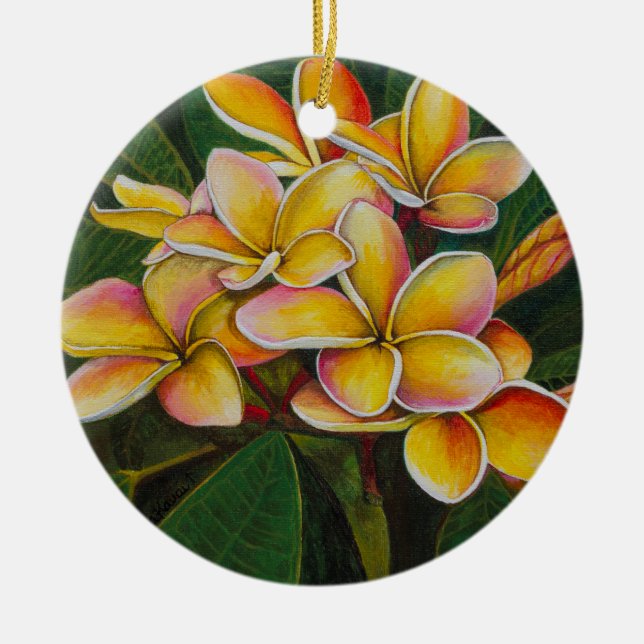 Décoration En Céramique Plumeria d'arc-en-ciel (Devant)