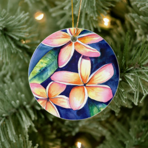 Décoration En Céramique Plumeria florissante