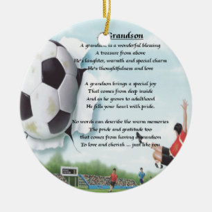 Décoration En Céramique Poème de petit-fils du football