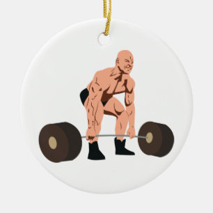 Décoration En Céramique Poids Lifter