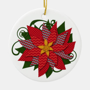 Décoration En Céramique Poinsettia Noël que vous personnalisez