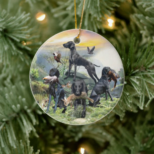 Décoration En Céramique Pointeurs noirs allemands