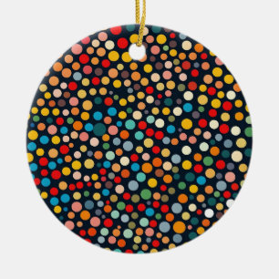 Décoration En Céramique Pois colorés sur Arrière - plan foncé