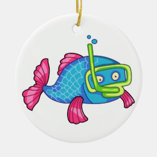 Décoration En Céramique Poisson avec tuba