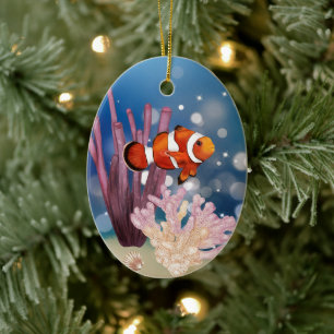 Décoration En Céramique Poisson Clown personnalisé Coral Reef Océan Noël