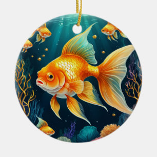 Décoration En Céramique Poisson d'or sous-marin
