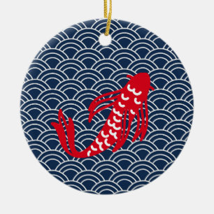 Décoration En Céramique Poisson rouge Koi