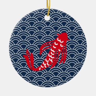 Décoration En Céramique Poisson rouge Koi